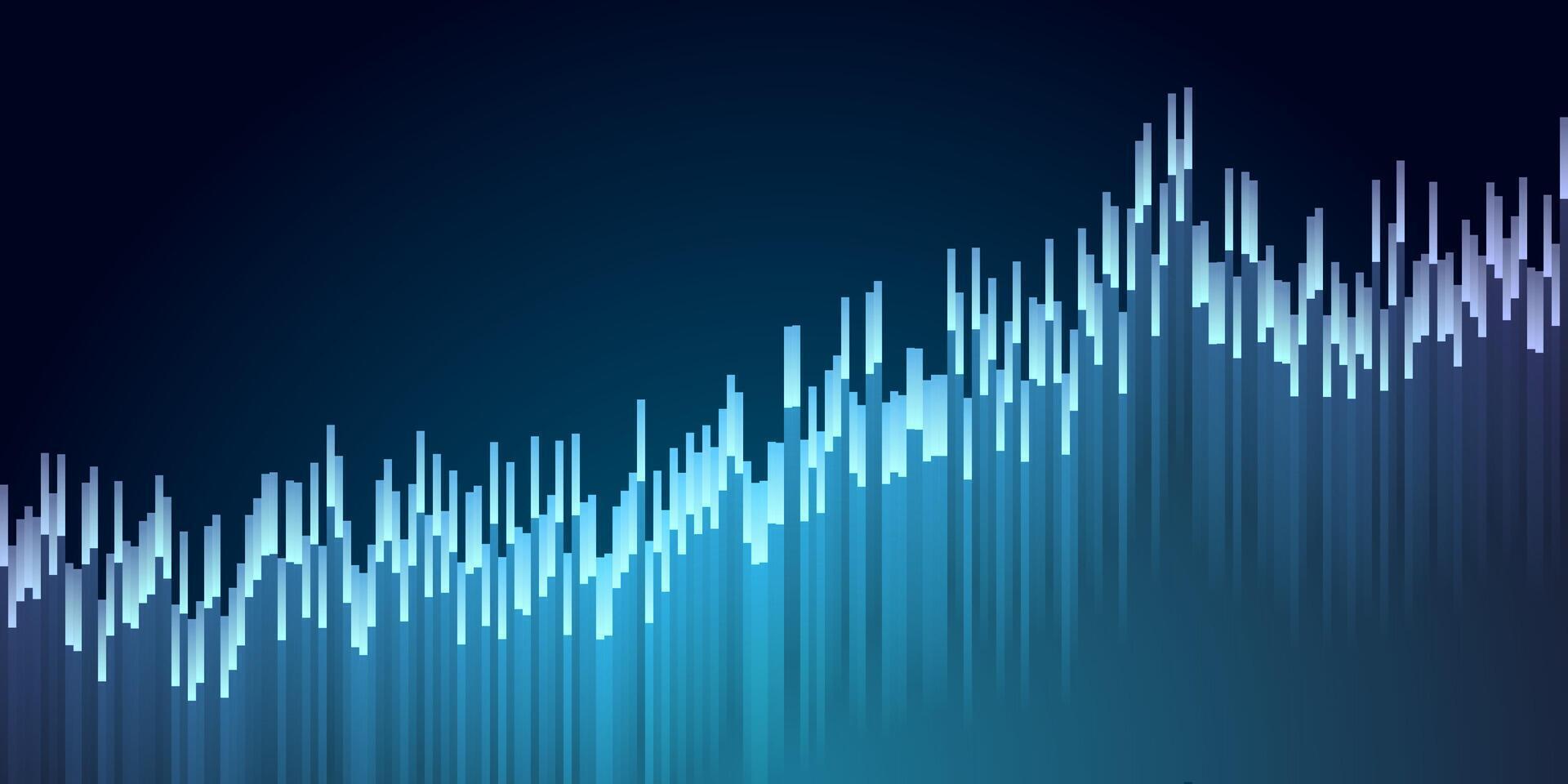 Abstract growing financial graph chart background vector
