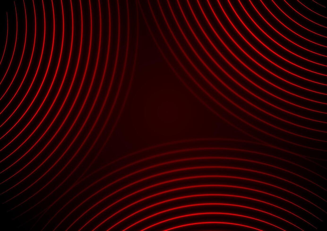 Red neon curved lines abstract futuristic geometric background vector