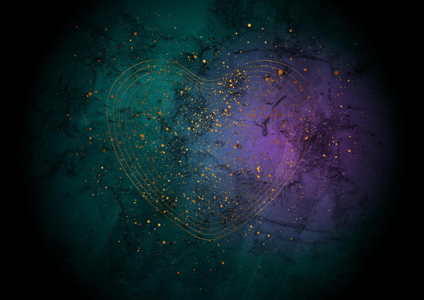 Luxury golden Valentines Day background with heart and dots vector