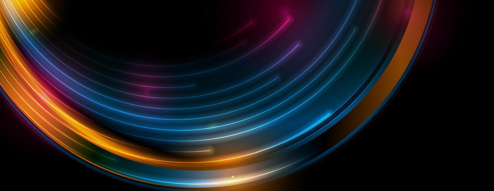 Colorful glowing shiny neon wavy abstract background vector