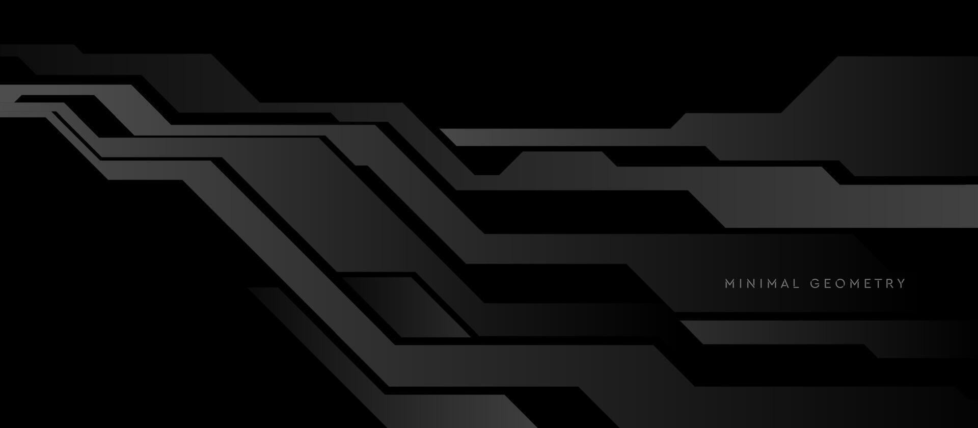 Black minimal technology abstract background vector