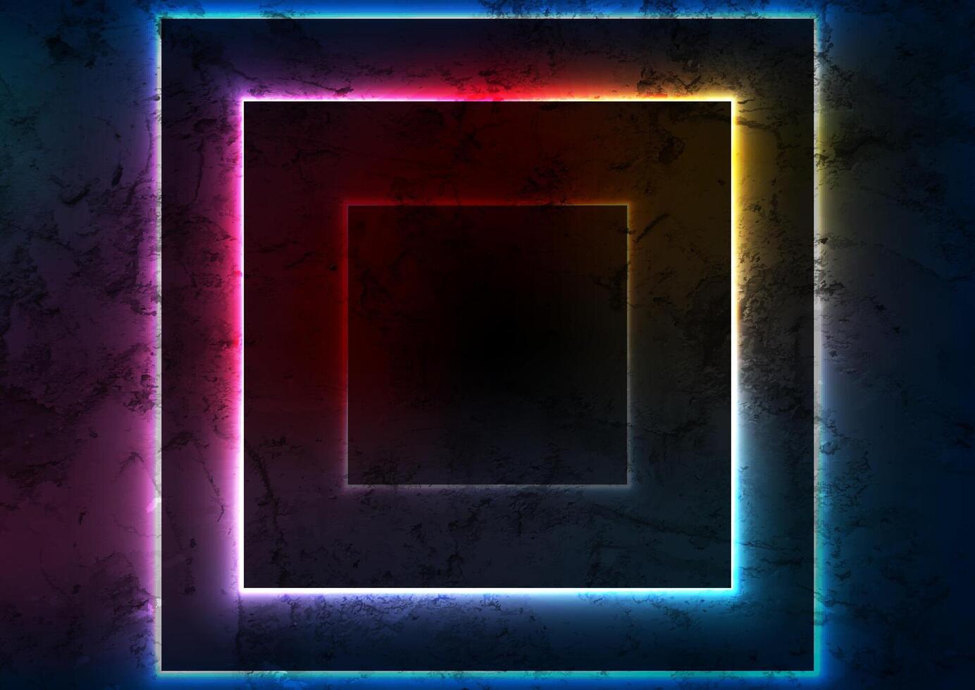 Colorful neon squares abstract grunge background vector