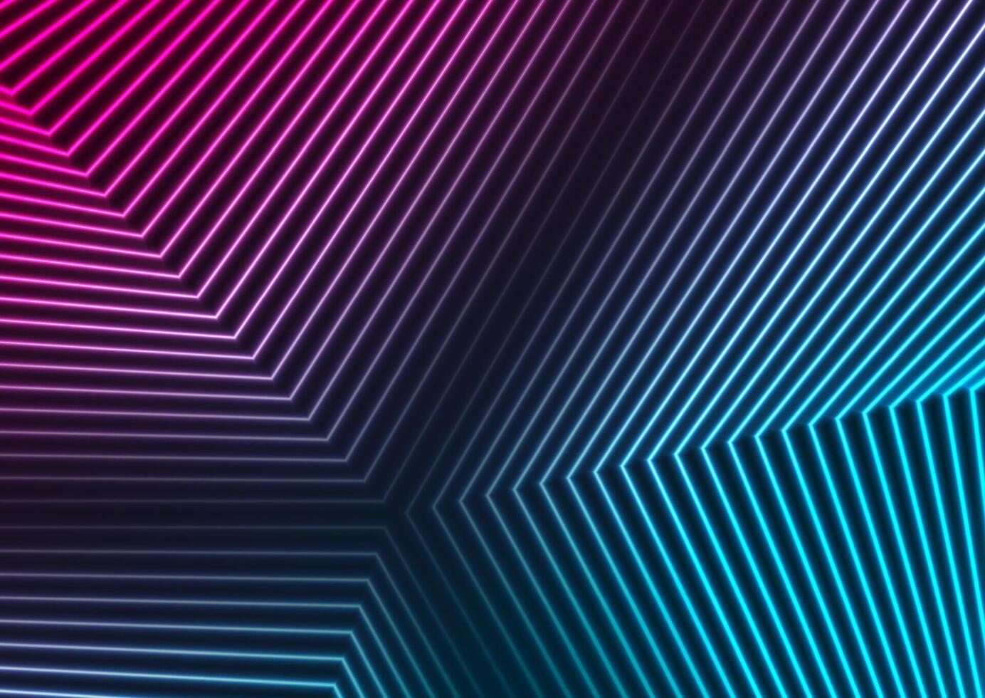 Blue purple neon curved lines abstract futuristic geometric background vector