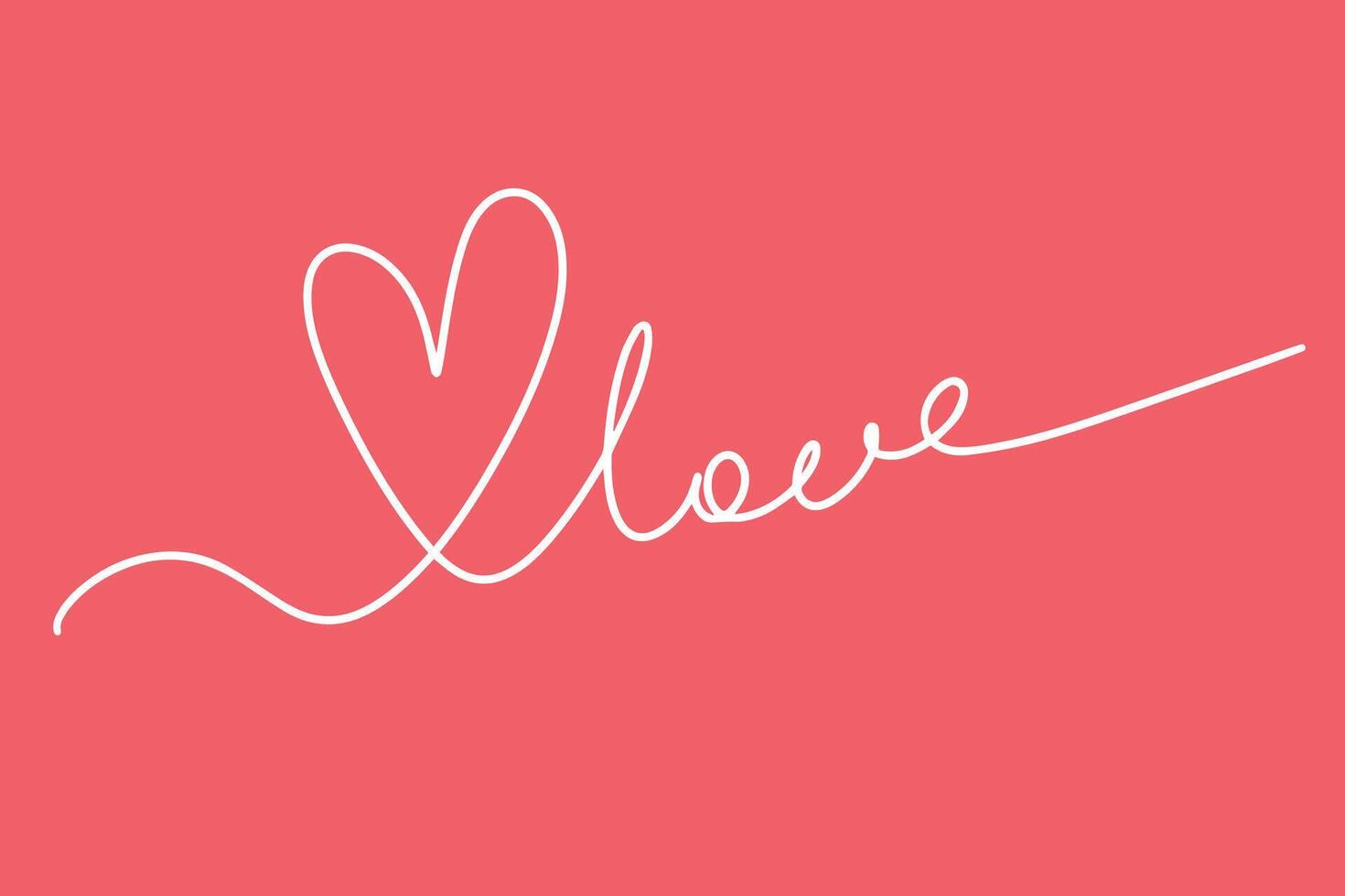 Continuous one line drawing of a heart and the inscription love. Valentine's Day concept. Fashionable minimalist illustration. . vector