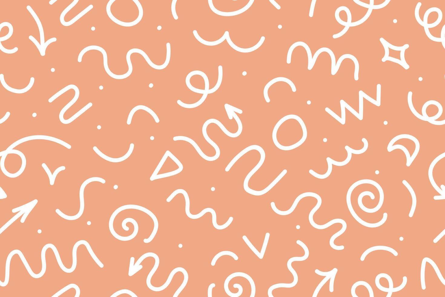 Seamless pattern of straight and wavy marker lines. Highlighting elements vector
