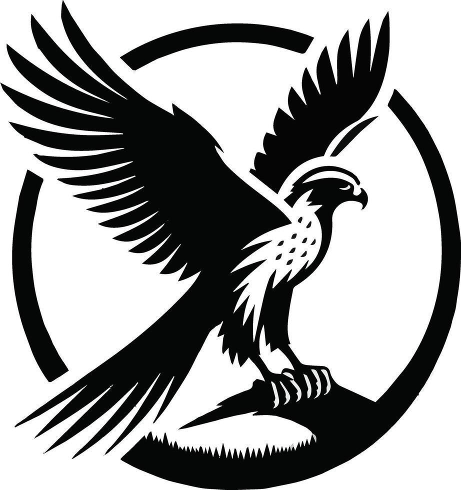 Falcon silhouette art illustration vector