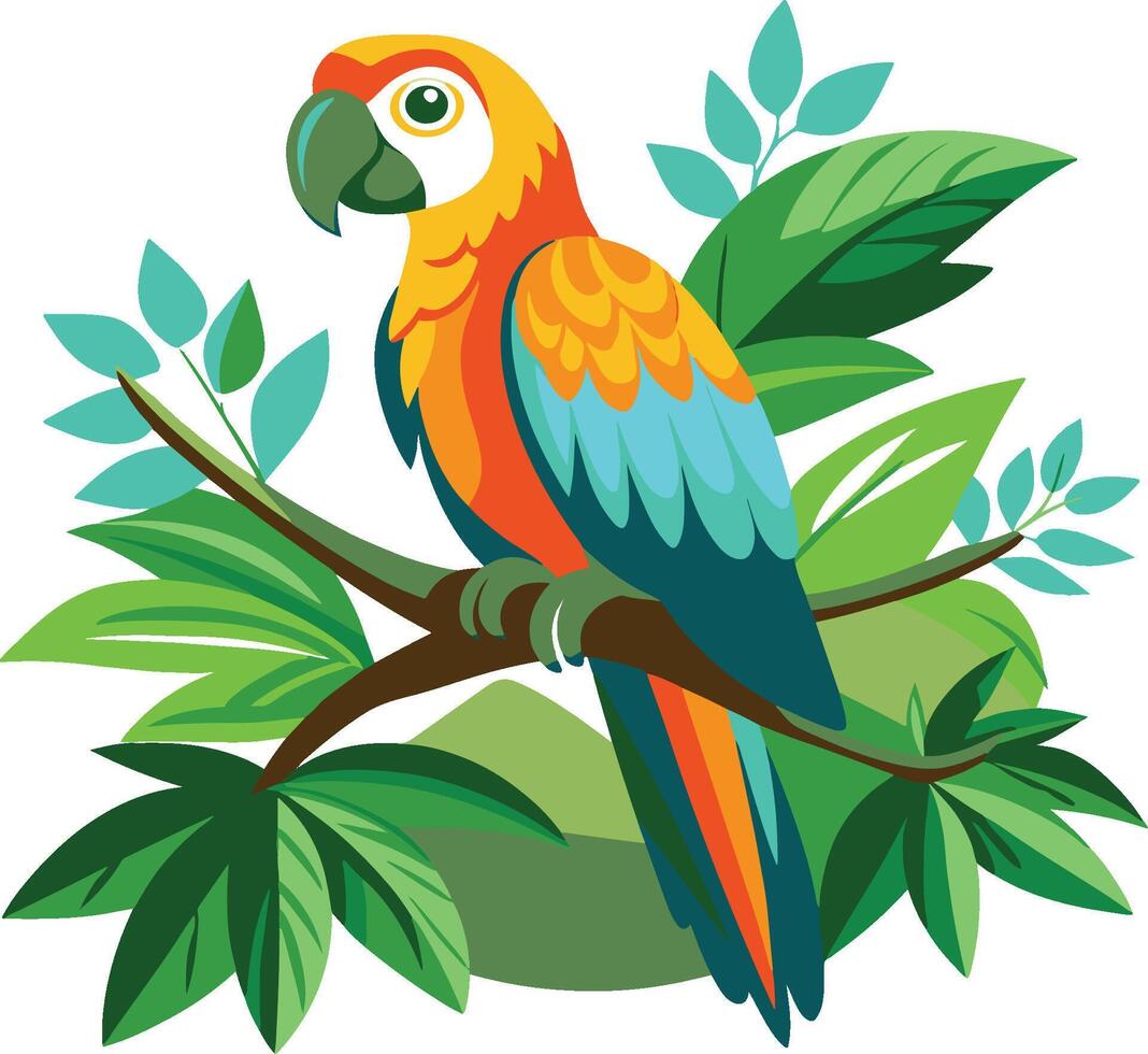 Art and Illustration of colorful parrot image. vector
