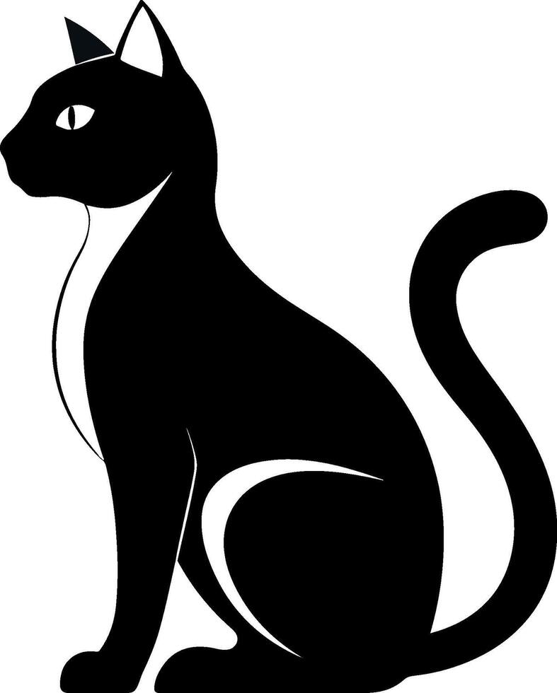 Art and Illustration of a cat silhouette image vector