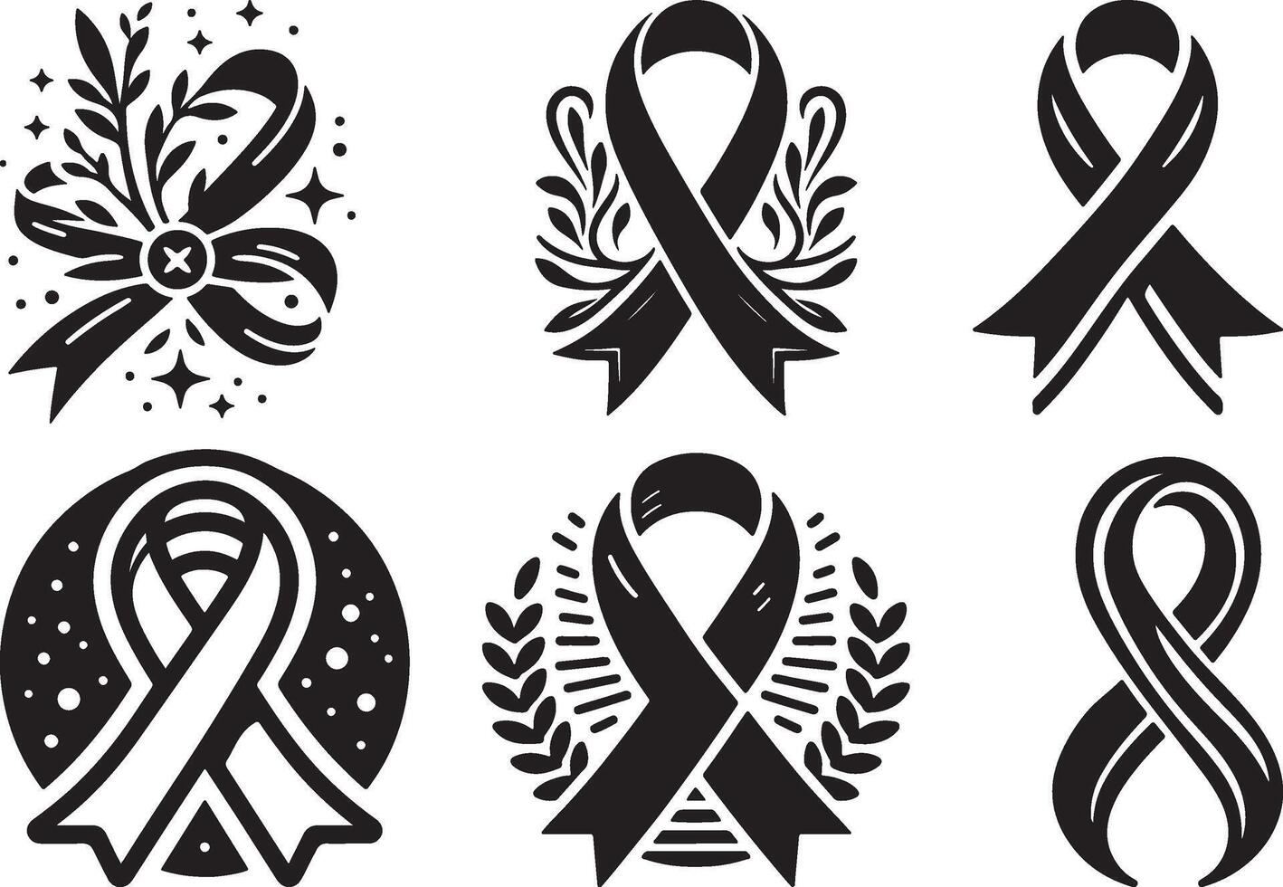 Art and Illustration of a set of unique ribbon vector