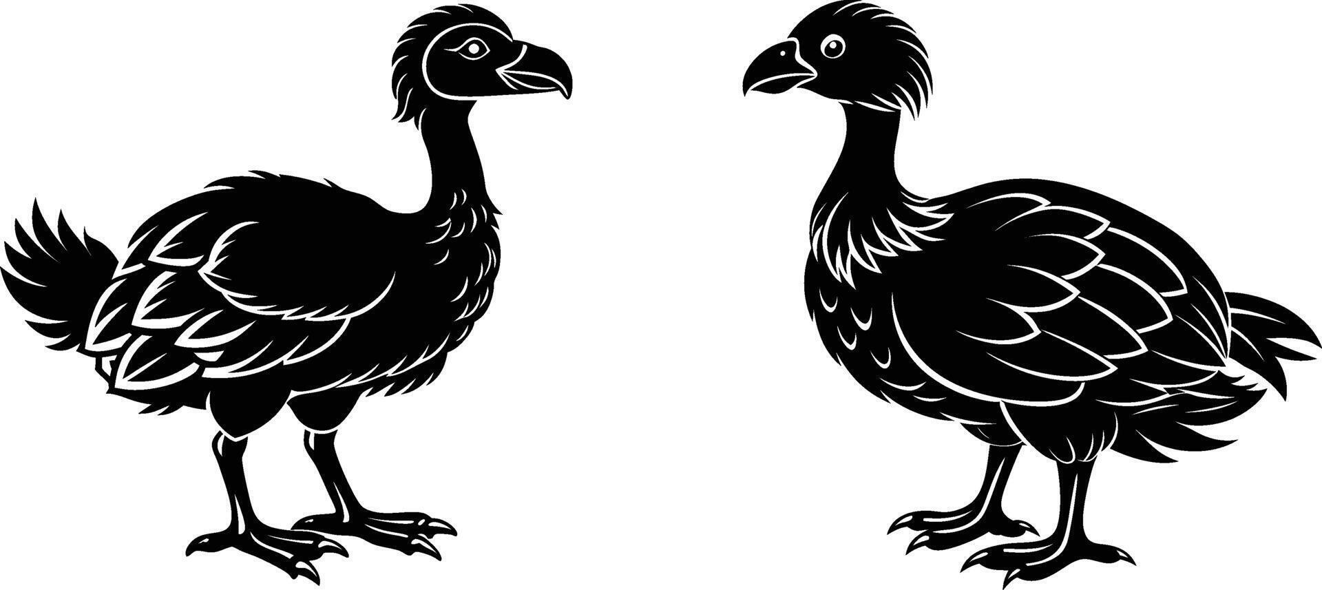 silhouette image of Dodo Birds vector