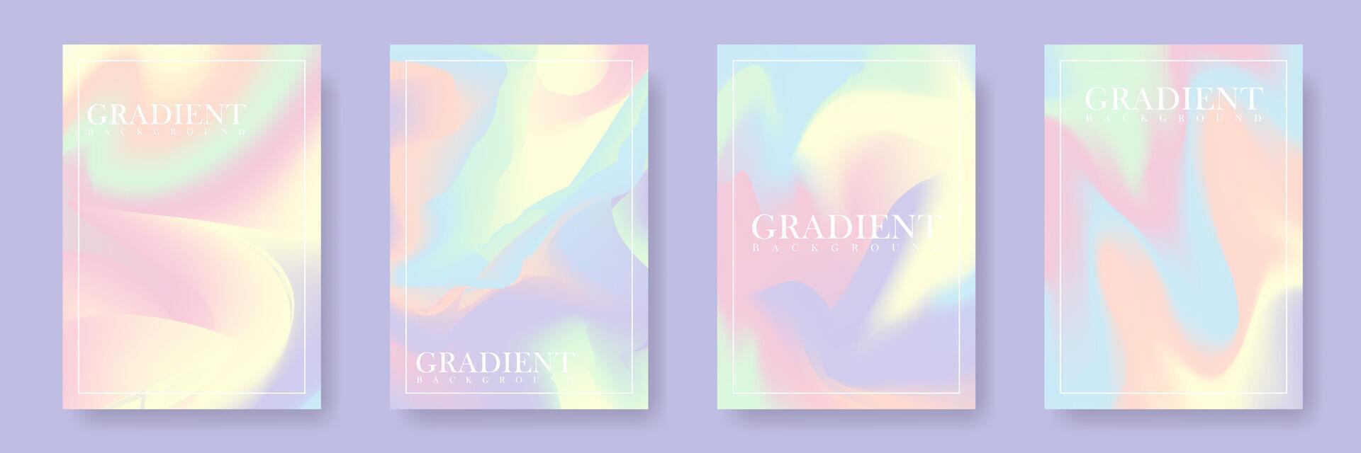 Modern abstract pastel color gradient poster cover design template vector