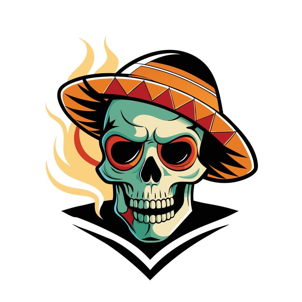 skull with a hat vector
