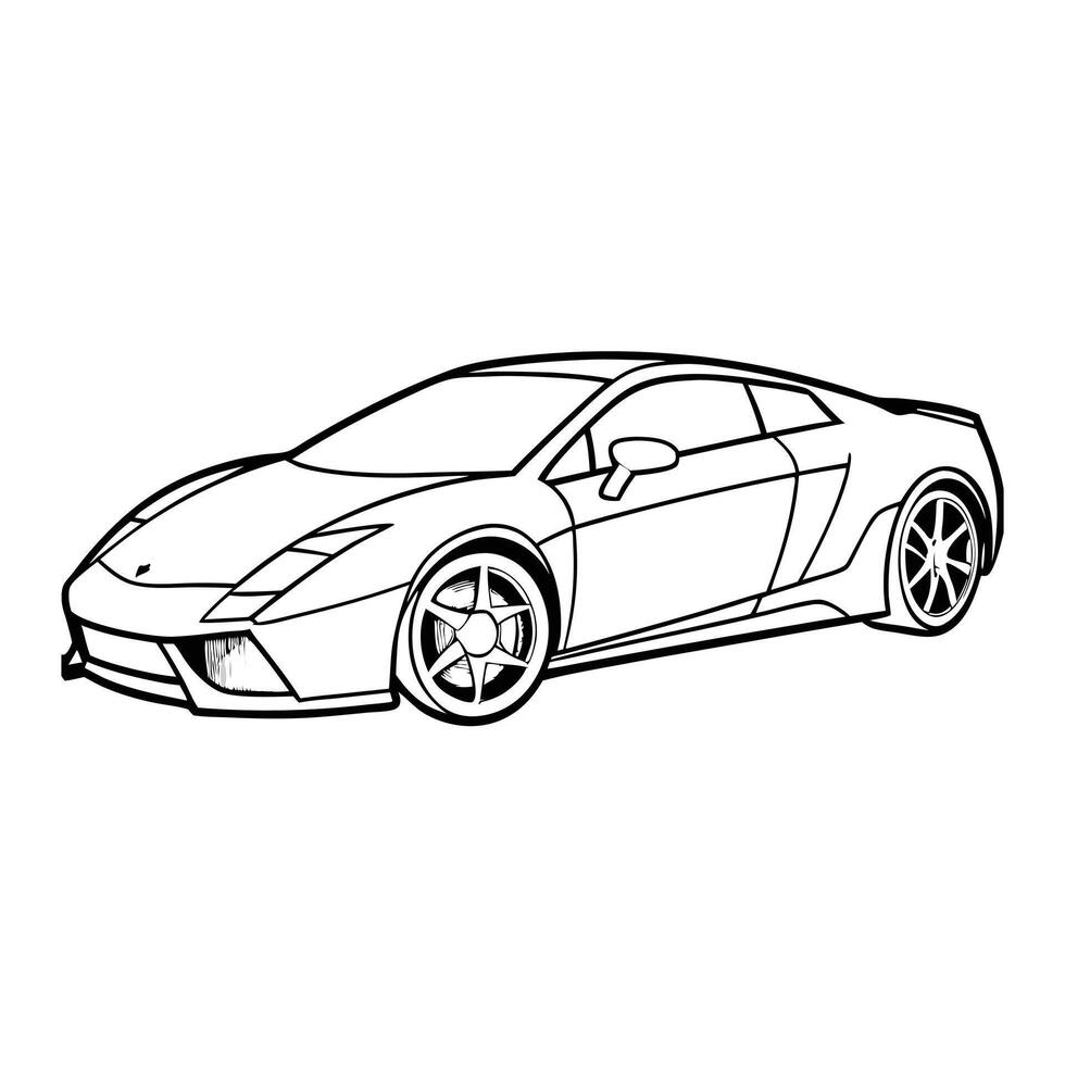 car line art isolated on white vector
