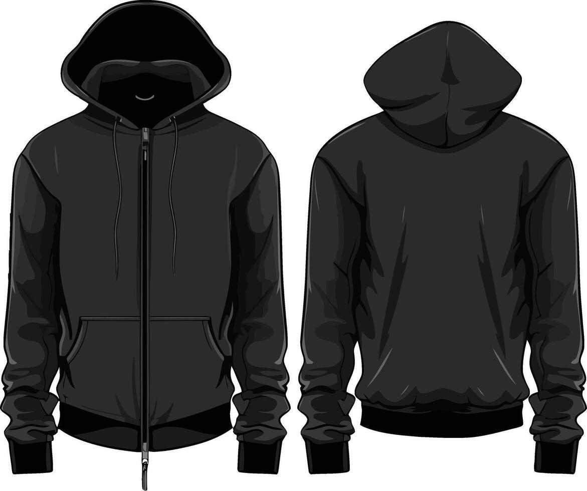 Illustration of Black Hoodie Isolated on White Background vector