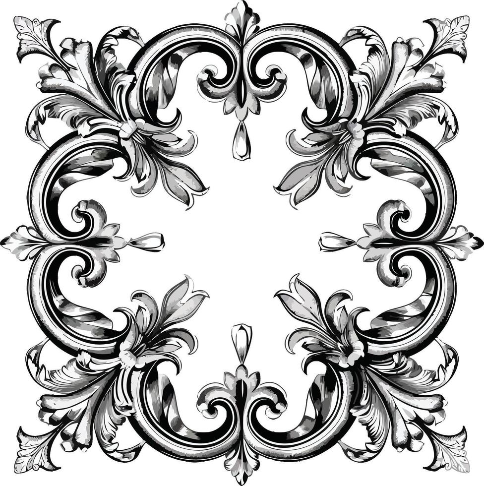 Versatile Square Frame Template for Greeting Cards, Wedding Invitations, and Elegant Event Stationery vector