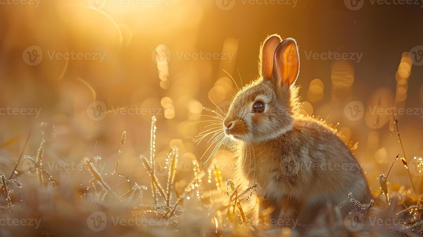 rabbit in the grass photo