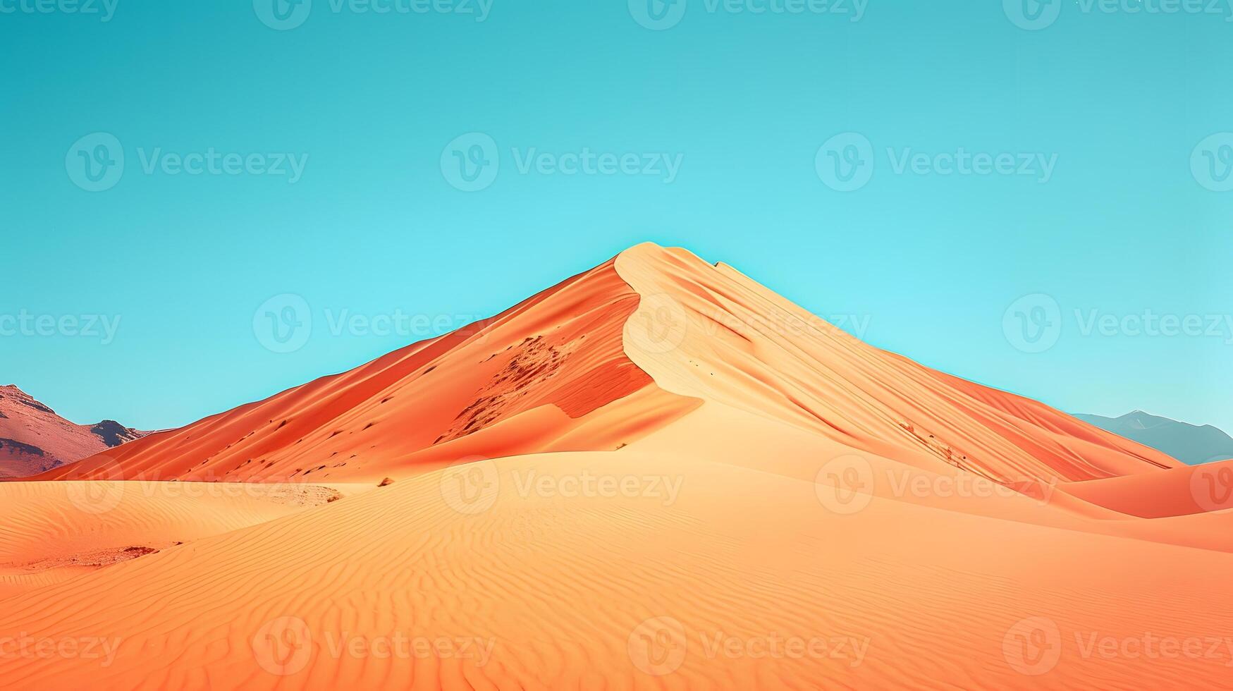 Desert sand dunes, gradient from sand to sky photo