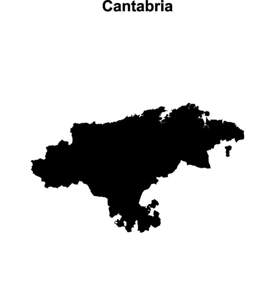 Cantabria blank outline map vector