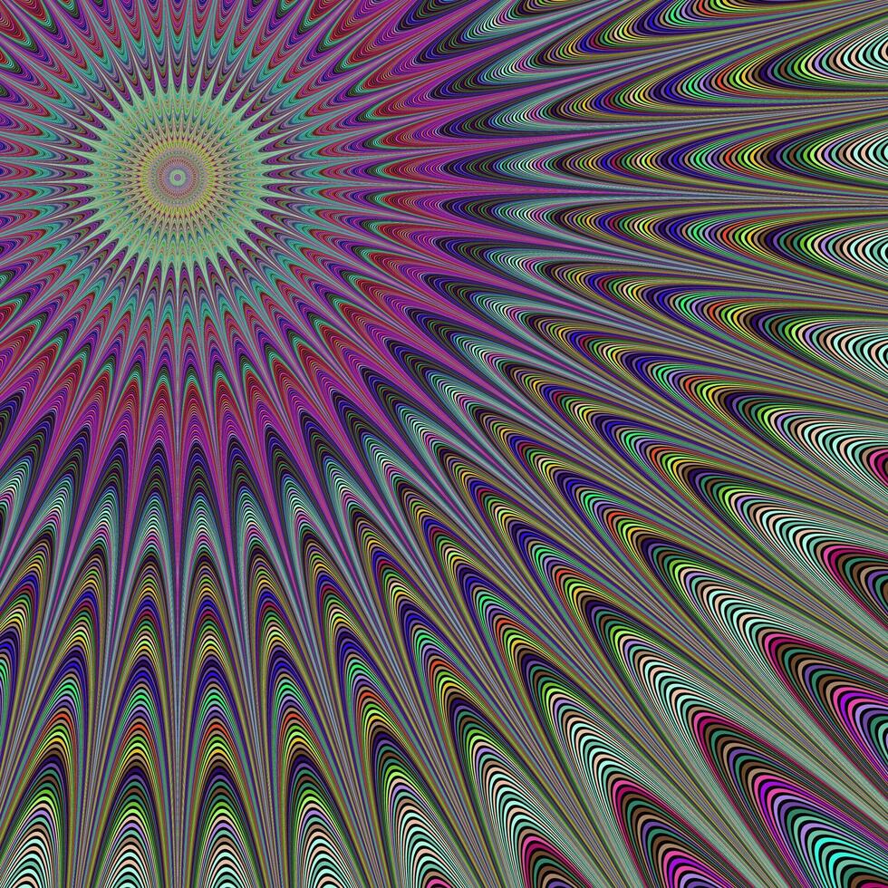 Multicolor sun fractal design background vector