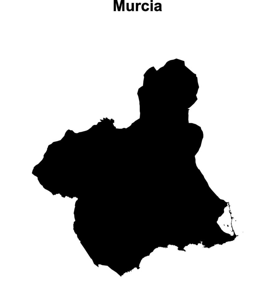 Murcia blank outline map vector
