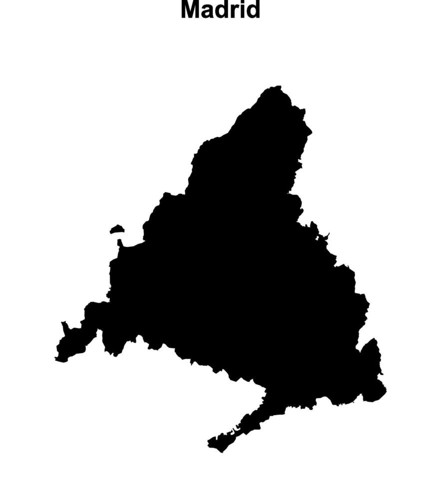 Madrid blank outline map vector