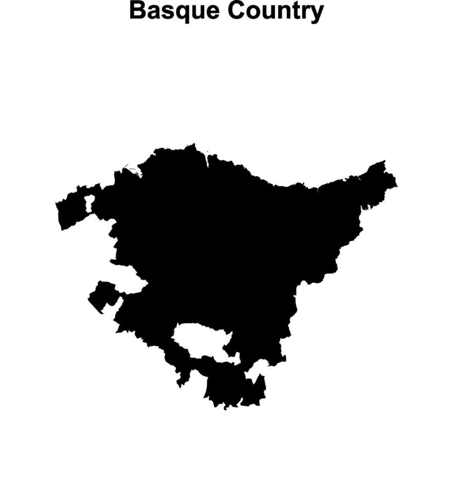 Basque Country blank outline map vector