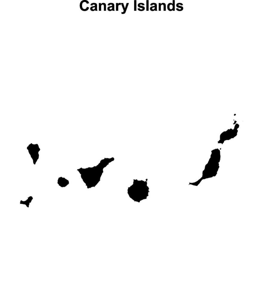 Canary Islands blank outline map vector