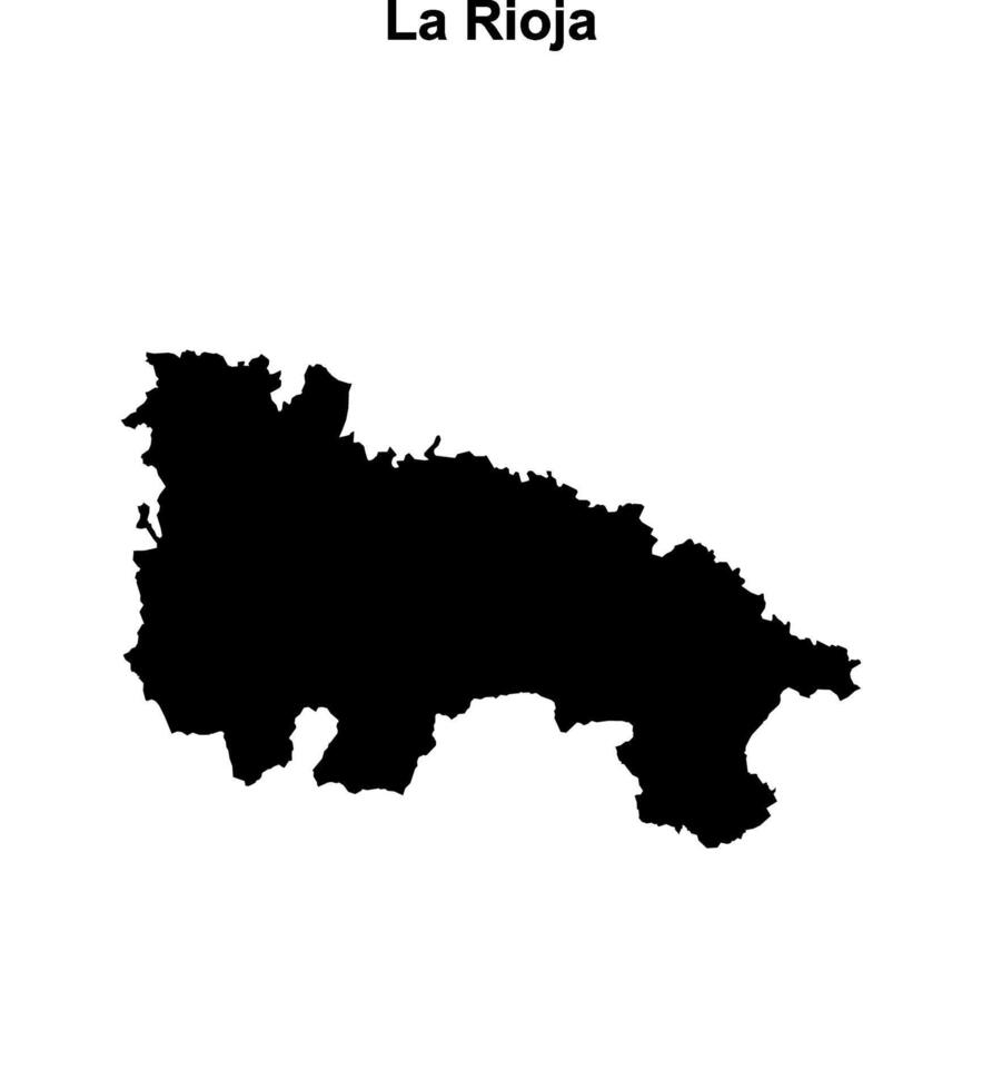 La Rioja blank outline map vector