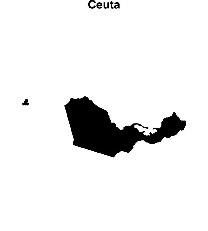 Ceuta blank outline map vector