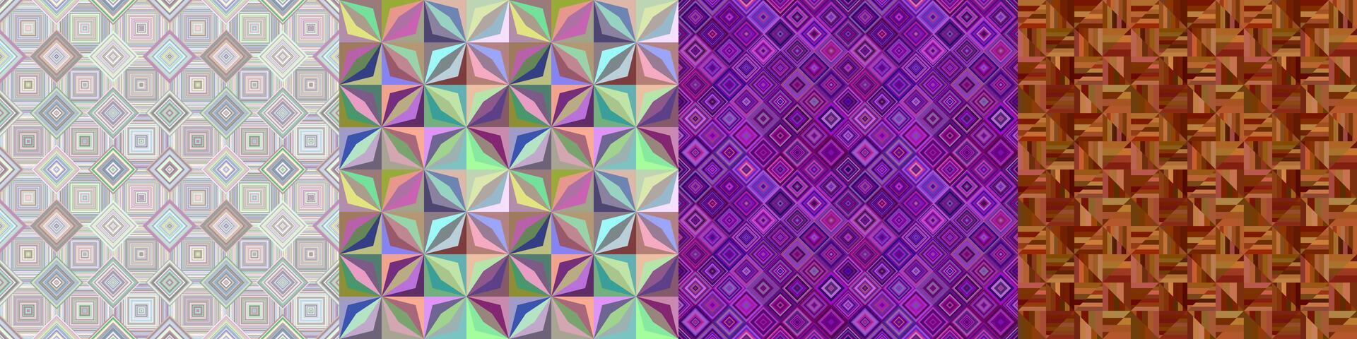 Seamless color geometric pattern set vector