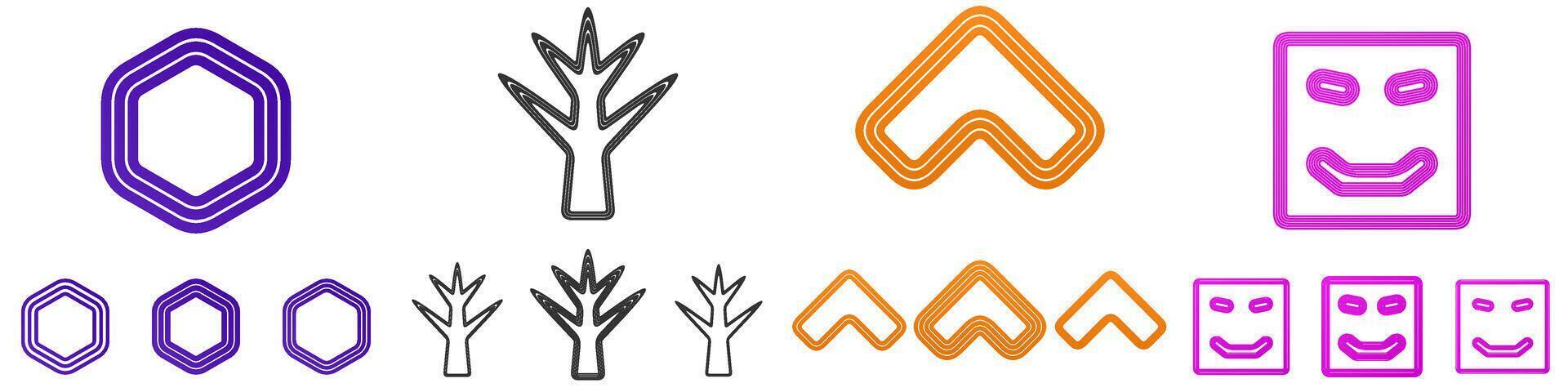 Line logo design collection vector