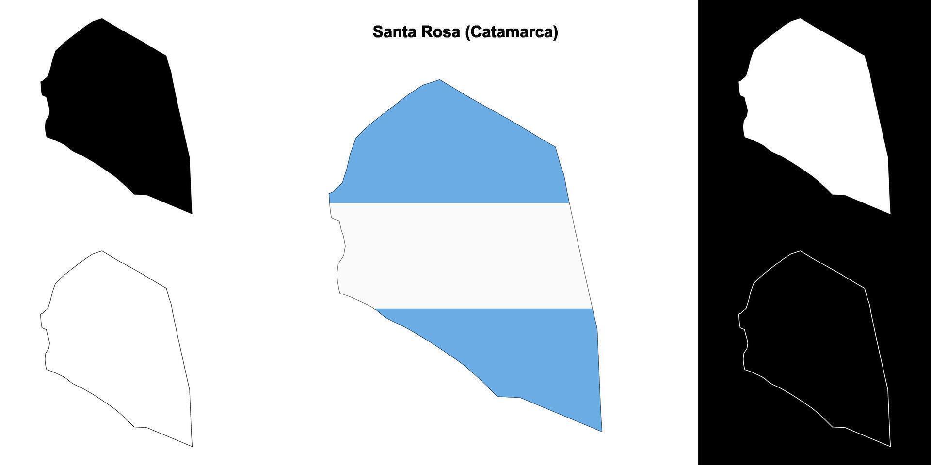 Santa Rosa department, Catamarca outline map set vector
