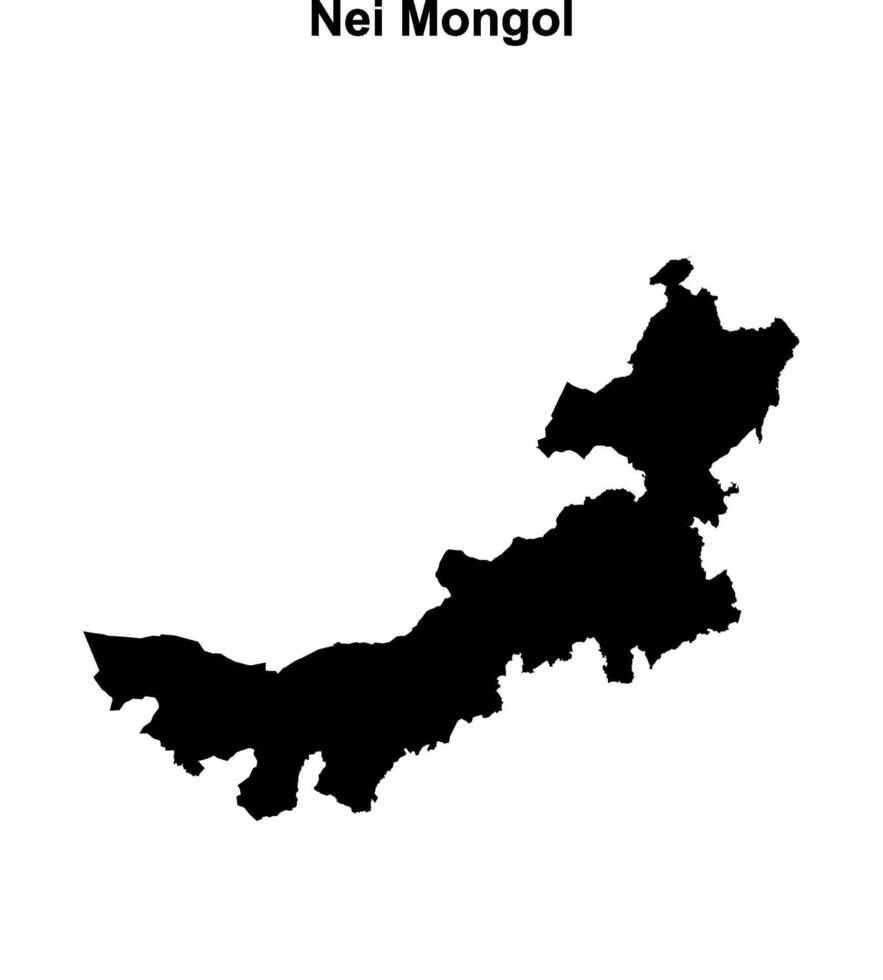 Nei Mongol province blank outline map vector