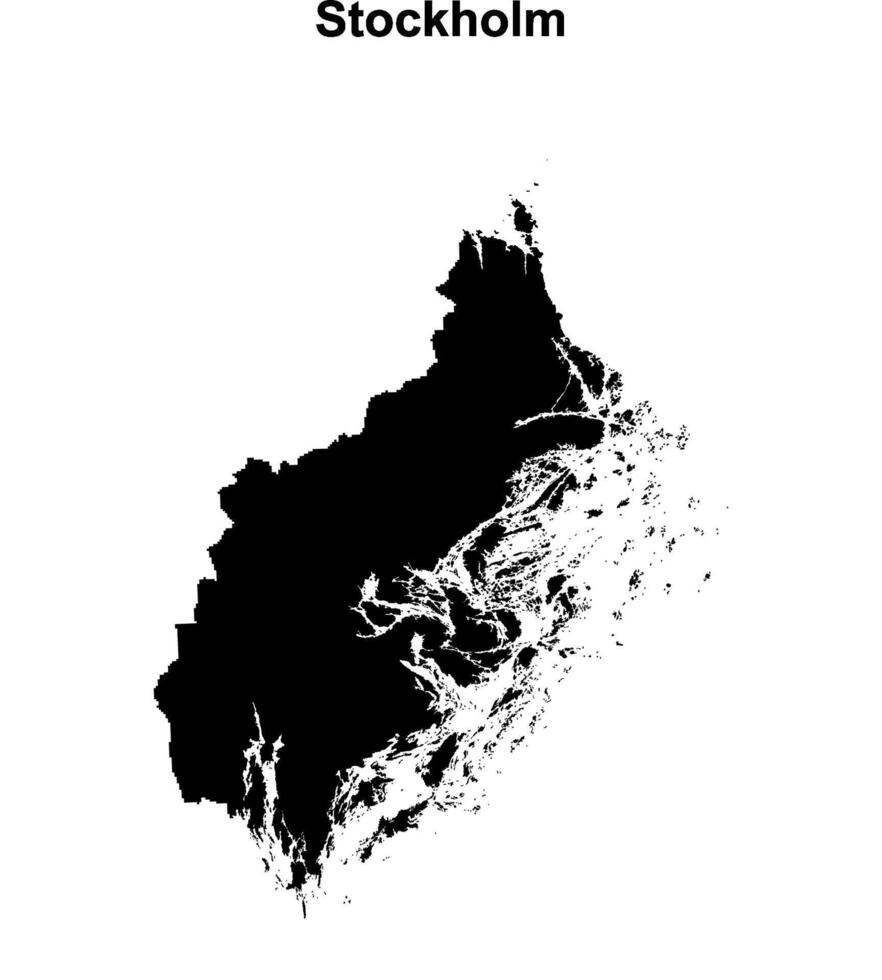 Stockholm outline map vector