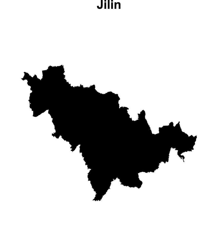Jilin province blank outline map vector