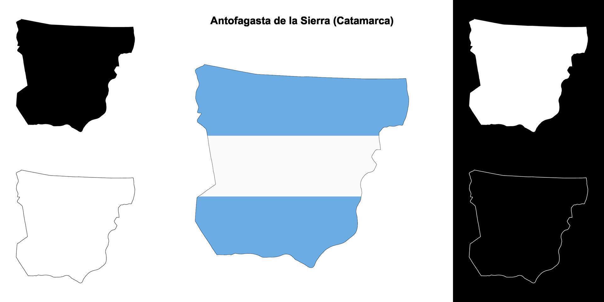 Antofagasta de la Sierra department, Catamarca outline map set vector