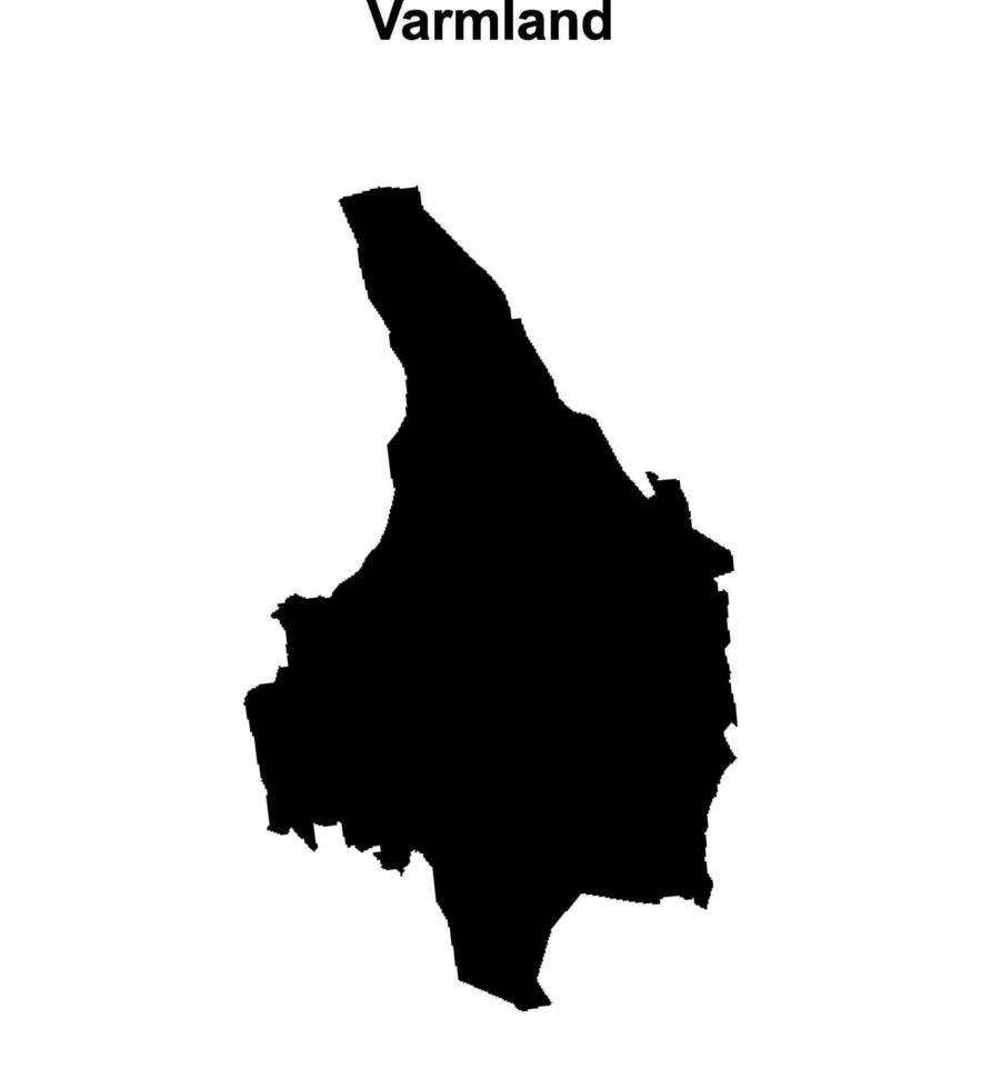 Varmland outline map vector