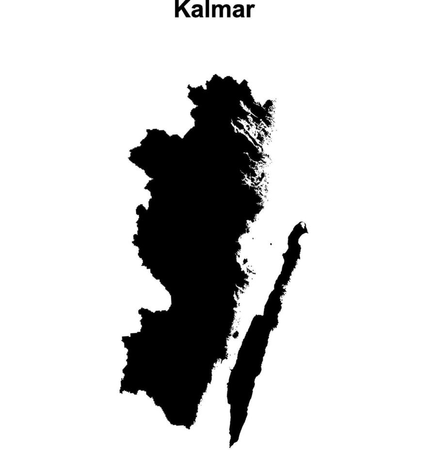 Kalmar outline map vector