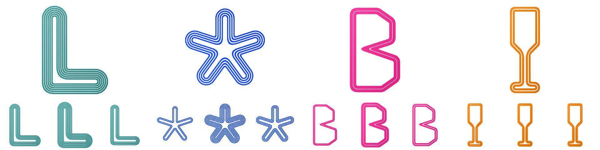 Line logo design collection vector