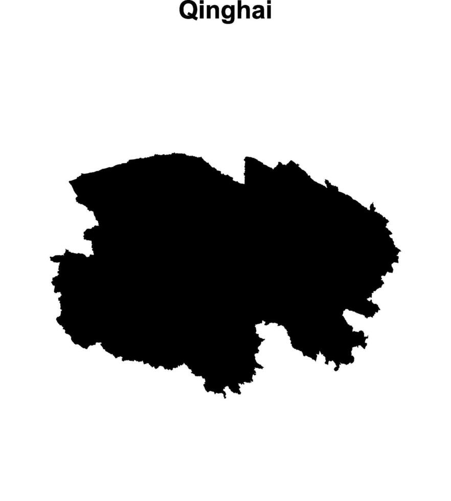 Qinghai province blank outline map vector