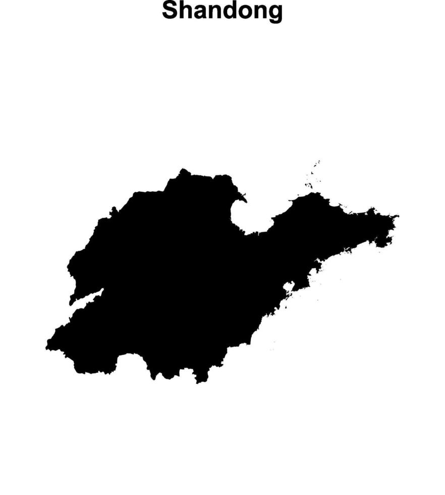Shandong province blank outline map vector