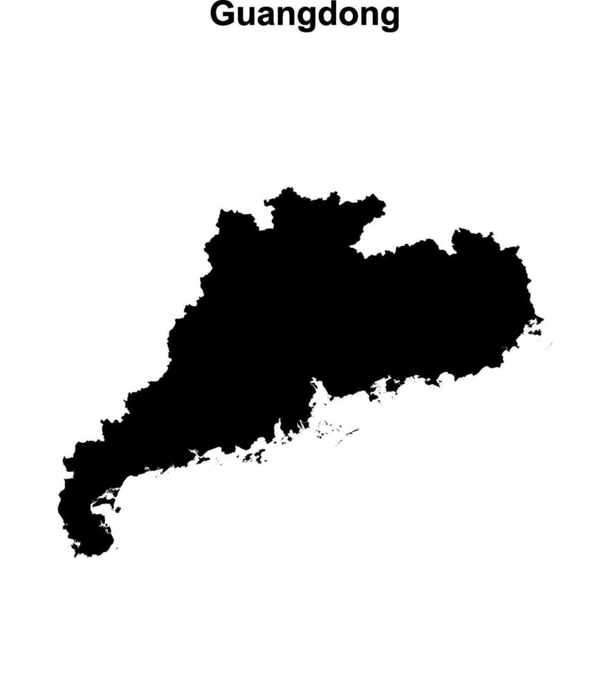 Guangdong province blank outline map vector
