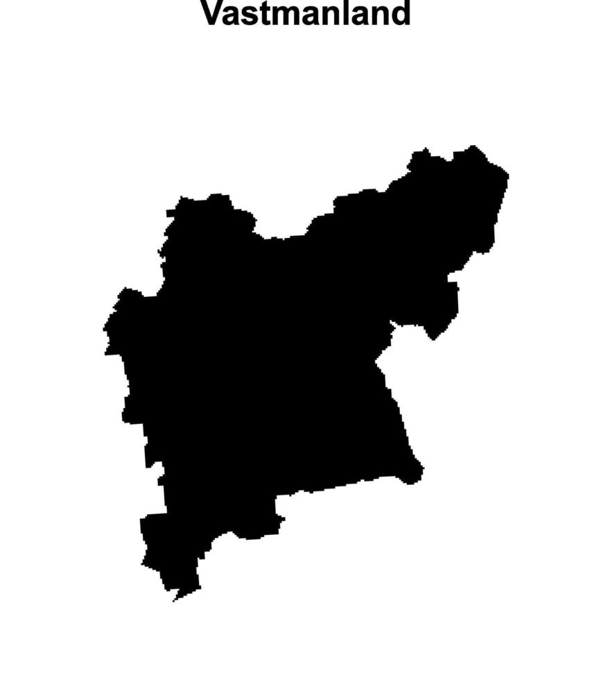 Vastmanland outline map vector