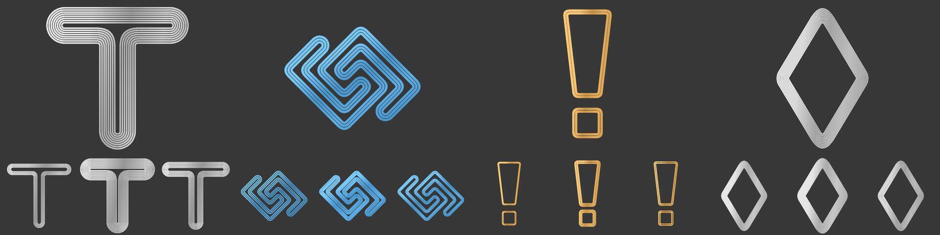 Line logo design collection vector
