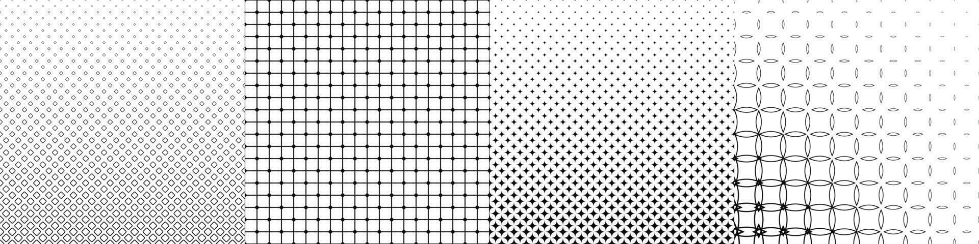 Black and white pattern collection vector