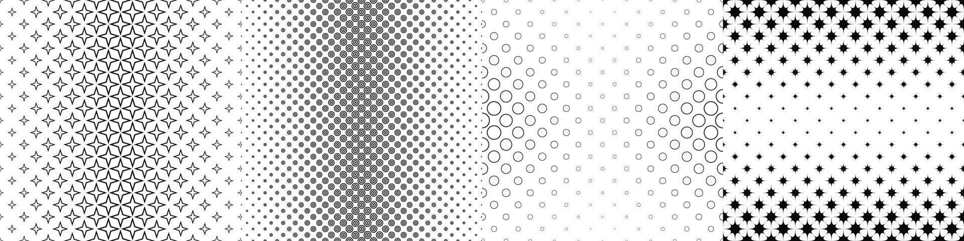 Black and white pattern collection vector