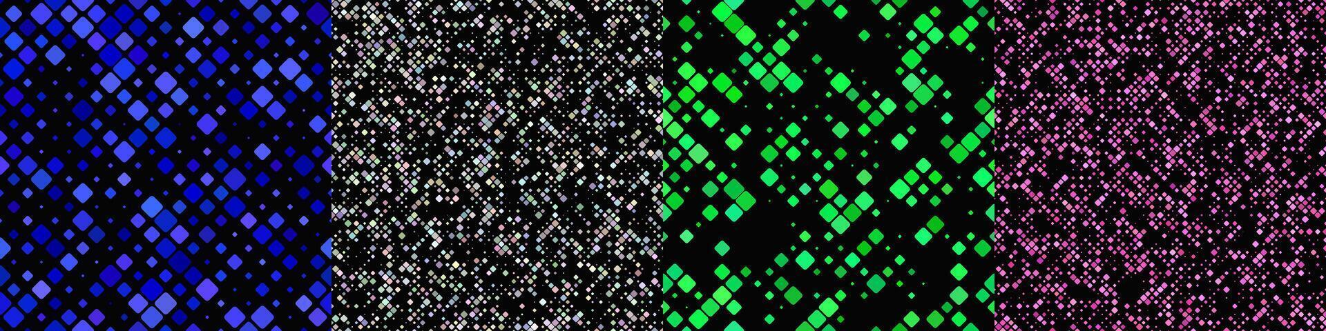 Seamless geometrical diagonal square pattern set vector