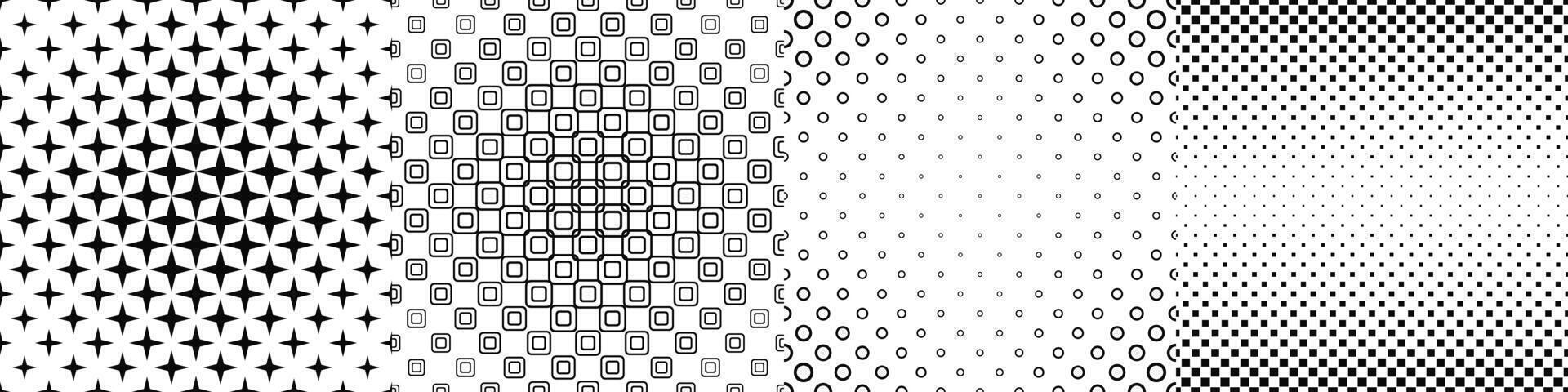 Black and white pattern collection vector