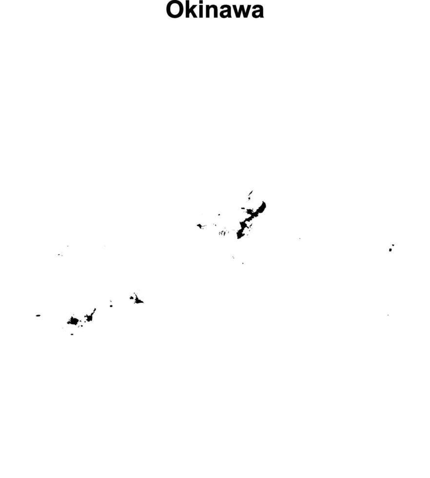 Okinawa prefecture blank outline map vector