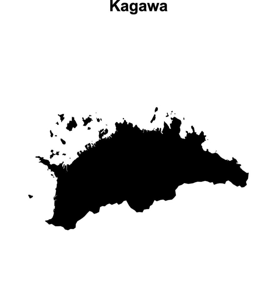 Kagawa prefecture blank outline map vector